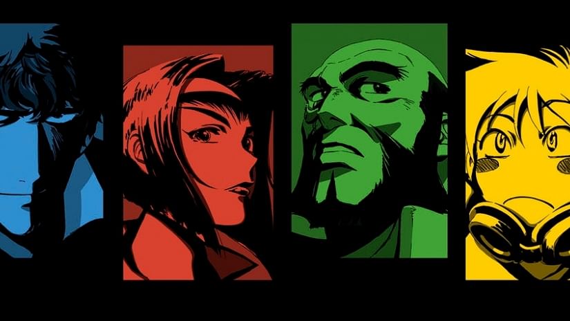 Spike, Faye, Jet, and Ed from Cowboy Bebop