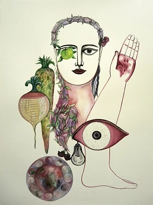 Transient Worlds of Belonging, Watercolour on paper, 2018. (Photo: Source: Image Courtesy: The artist and Sakshi Gallery)