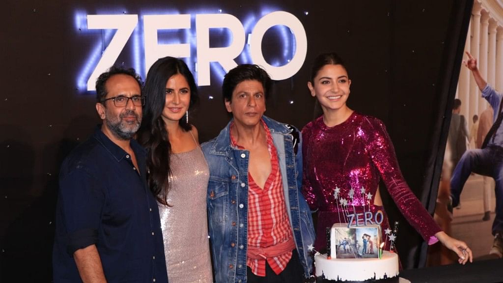 SRK, Katrina, Anushka and Aanand Rai&nbsp; celebrate  ‘Zero’ and SRK’s birthday at trailer launch.