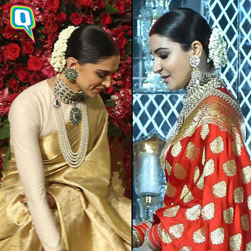 Between Deepika Padukone and Anushka Shamra, who wore the Sabyasachi-styled wedding reception look better?