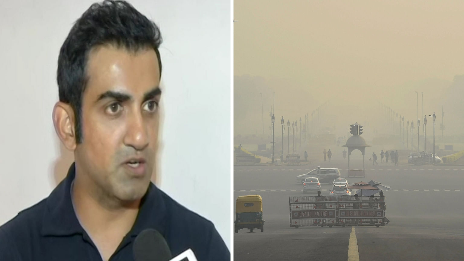 Gautam Gambhir speaks to the media about the air quality in New Delhi.