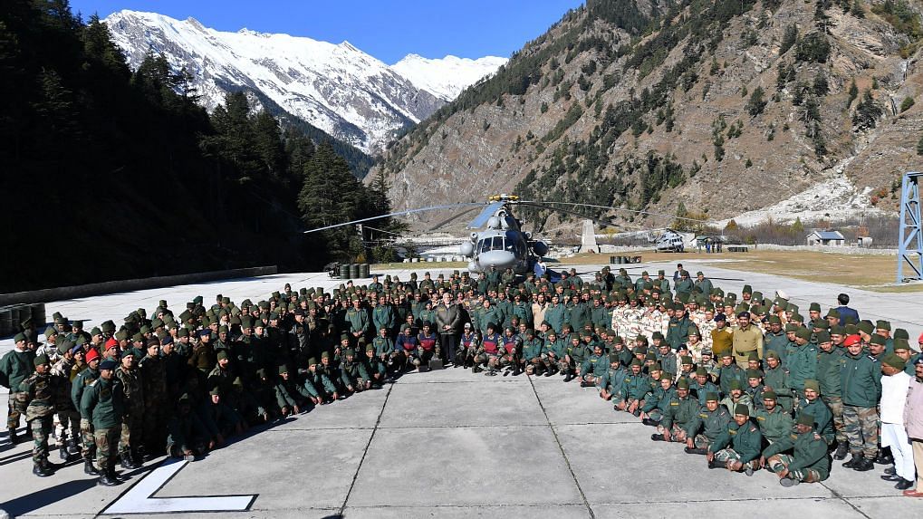 PM Modi celebrates Diwali with jawans of the Indian Army and ITBP, at Harsil in Uttarakhand.