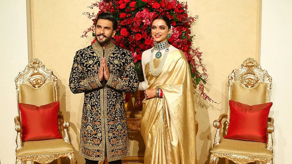 Deepika and Ranveer at their Bengaluru wedding reception. 