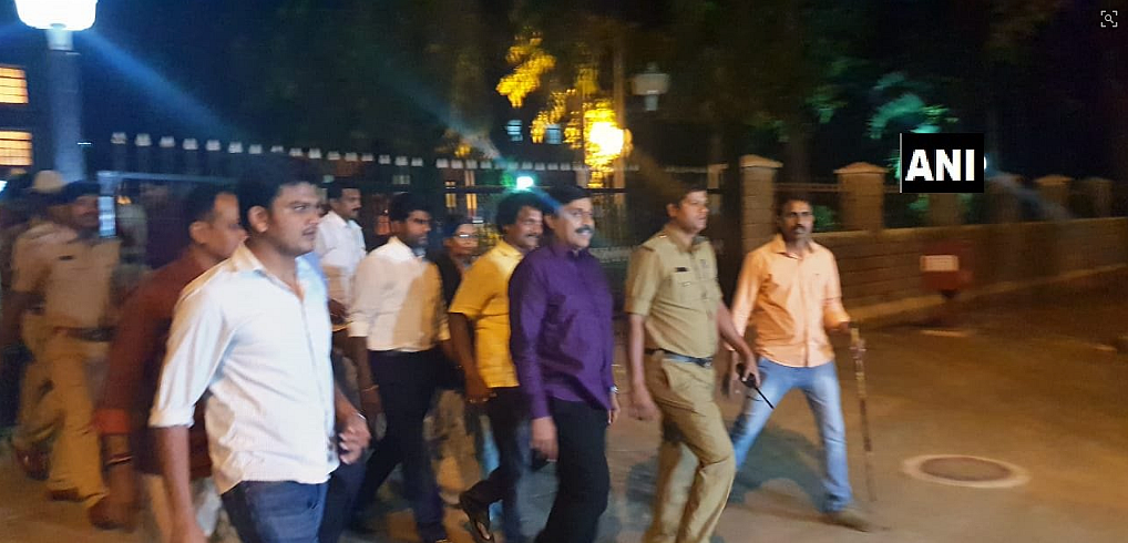 G Janardhan Reddy comes out of central prison after being granted bail.