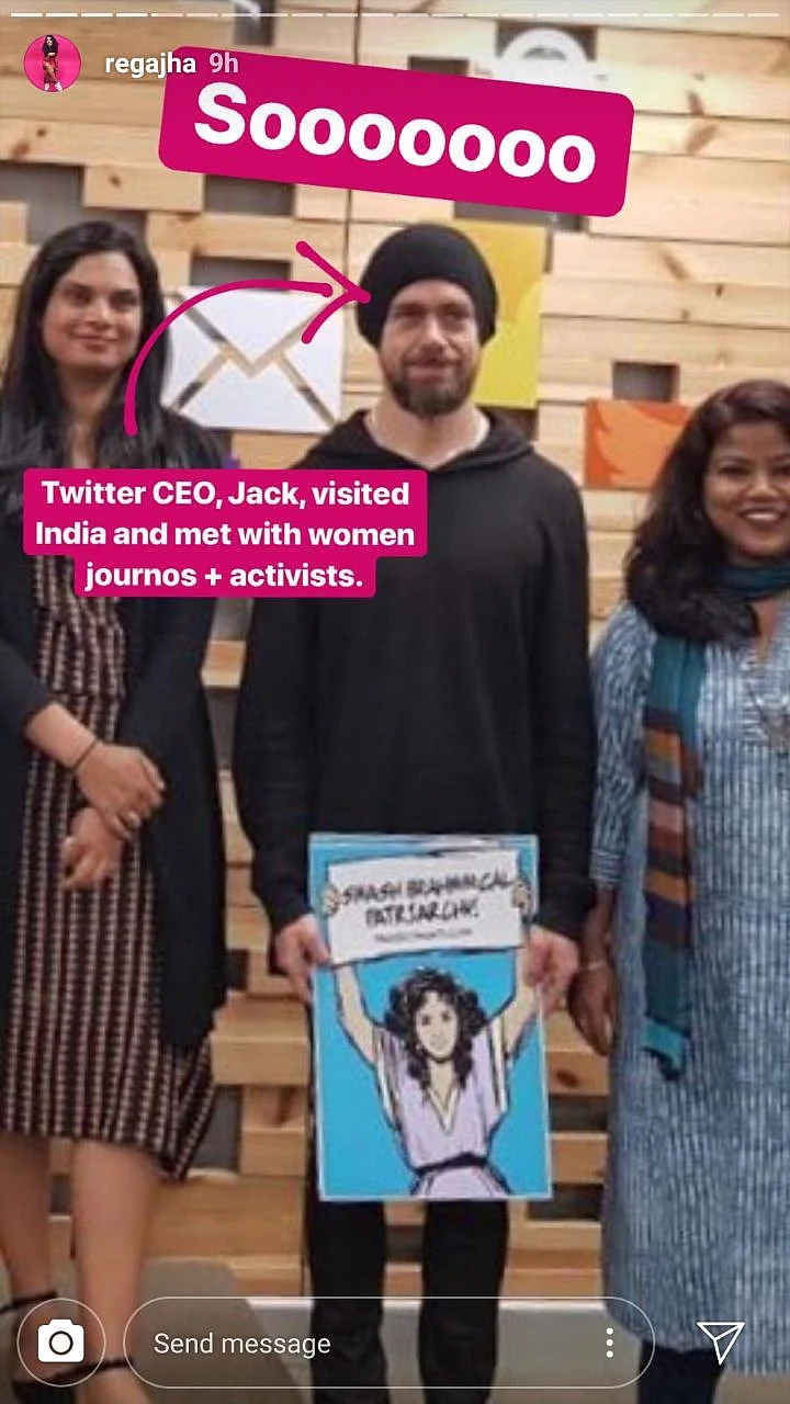 A series of Instagram stories by Rega Jha.