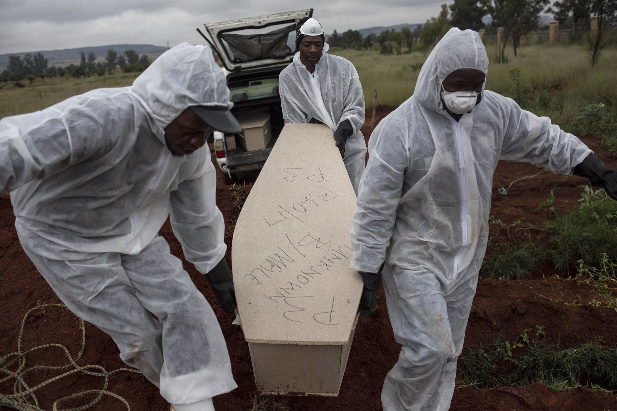 Migrants being buried in a cemetery in South Africa