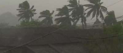 Tamil Nadu: Cyclone Gaja centred over Bay of Bengal is likely to intensify into a severe cyclonic storm and cross Tamil Nadu coast between Pamban and Cuddalore on Nov 15, 2018. In its Thursday bulletin, the India Meteorological Department (IMD) said the cyclone moved at 14 kmph and lay centred over east-northeast of Nagapattinam at 5.30 a.m. Gaja is likely to move west-southwestwards and cross between Pamban and Cuddalore. (Photo: IANS/PIB)
