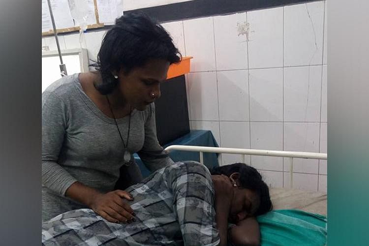 Sajana looks after Rana at a hospital in Ernakulam. &nbsp;