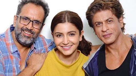 Anushka Sharma smiles with her <i>Zero </i>co-star Shah Rukh Khan and director Aanand L Rai.