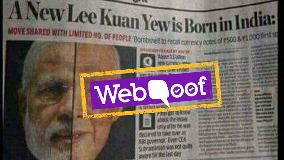 No, a Singaporean Newspaper Did Not Compare Lee Kuan Yew to Modi