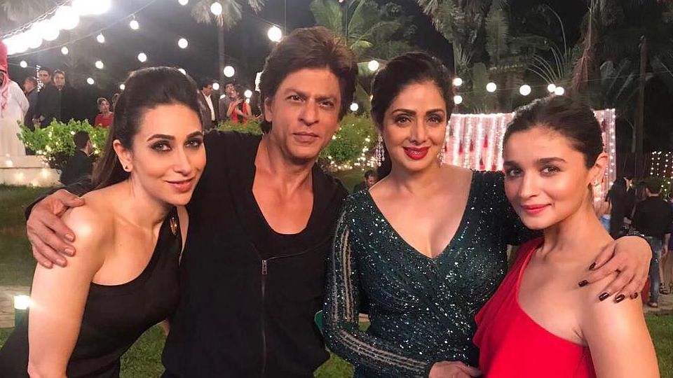 Karisma Kapoor, Shah Rukh Khan, Sridevi and Alia Bhatt on the sets of ‘Zero’.