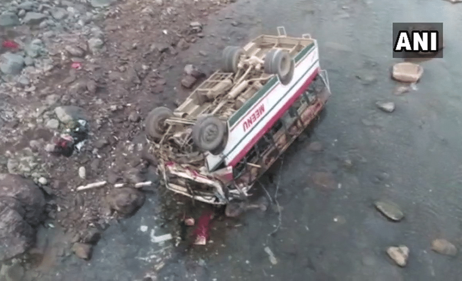 Nine people dead after bus fell in a gorge near Dadahu in Sirmaur district of Himachal Pradesh.