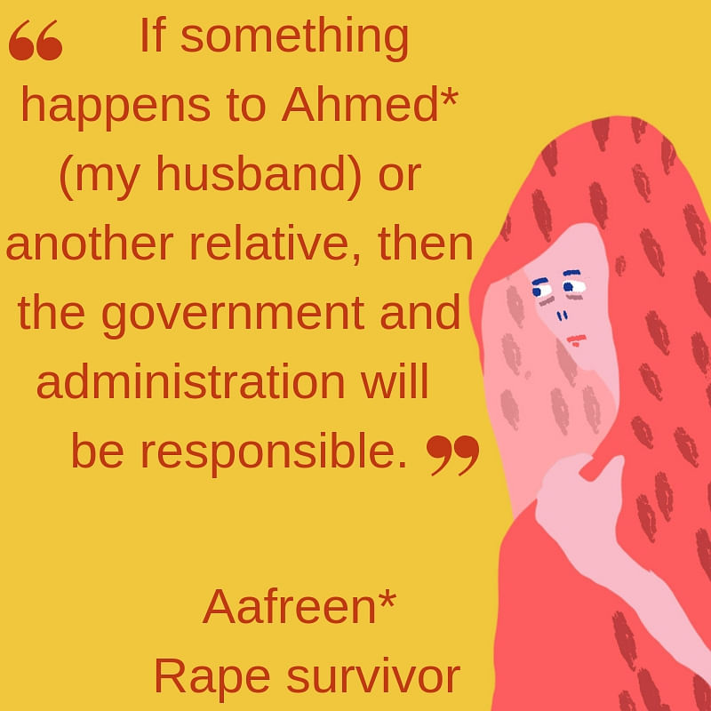 “If something happens to my family, the govt and the administration will be responsible,” the rape survivor says.