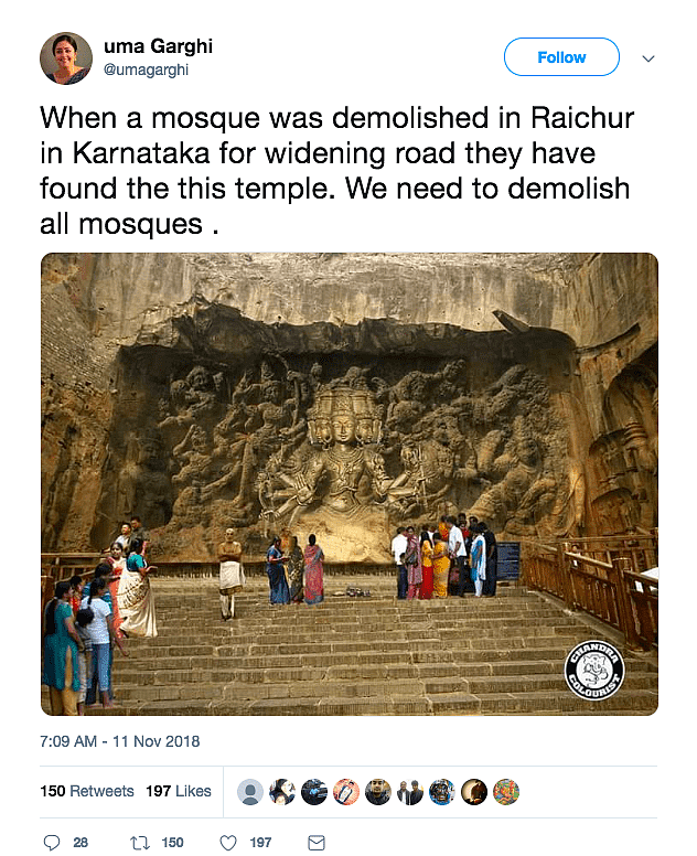 No, a Temple Was Not Found in Karnataka After Mosque’s Demolition