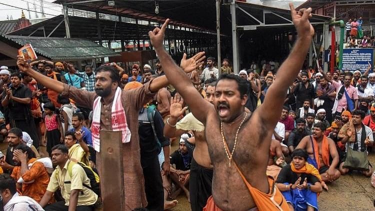 On 17 and 18 October, when the temple reopened for the first time since the judgement lifting the ban was passed, protests led by right-wing groups broke out in Sabarimala.&nbsp;