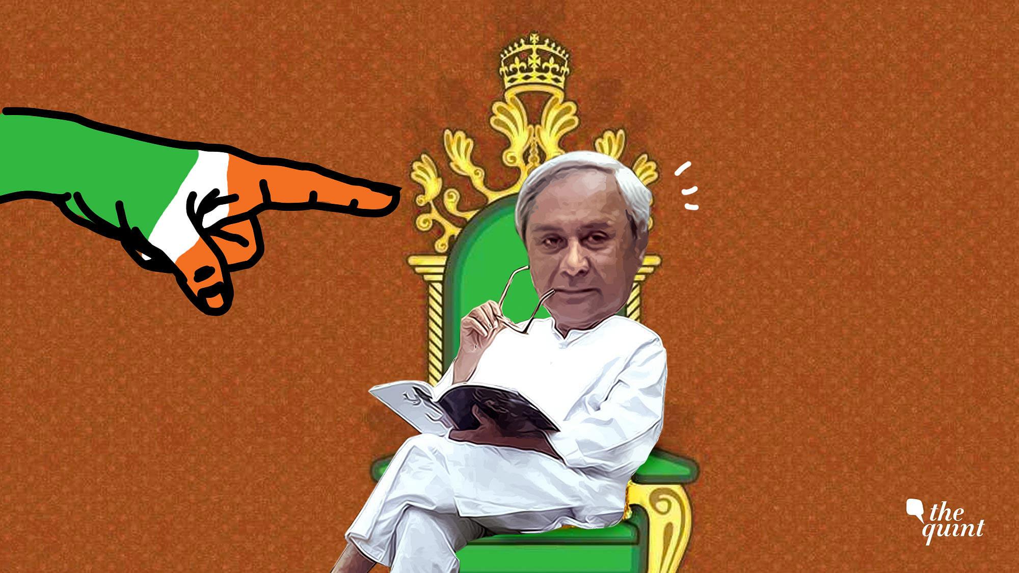 Image of Odisha CM Naveen Patnaik and a hand in the Congress’s colours, used for representational purposes.