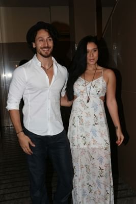 Mumbai: Actor Tiger Shroff and his sister Krishna Shroff during the screening of film "Munna Michael" in Mumbai, on July 22, 2017. (Photo: IANS)