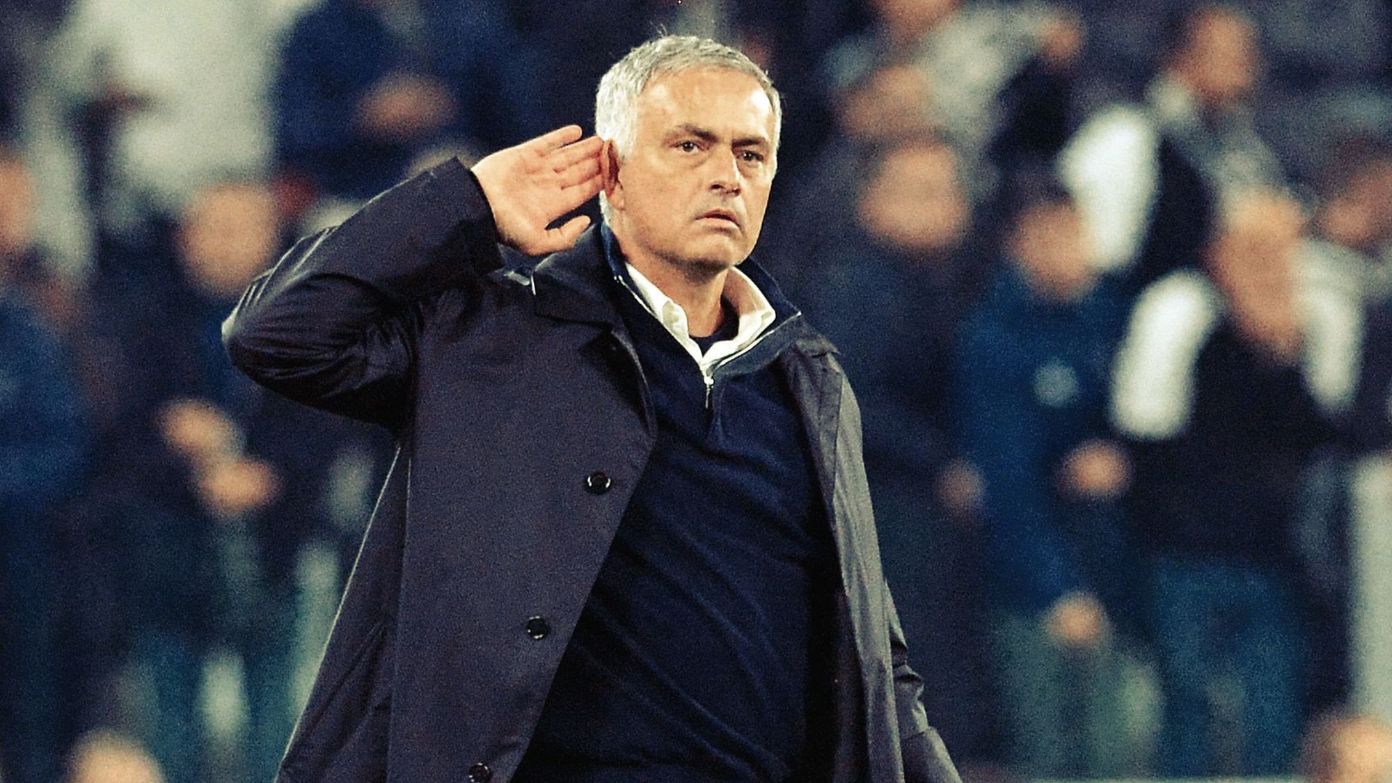 Jose Mourinho reacts after Manchester United’s victory over Juventus at Turin