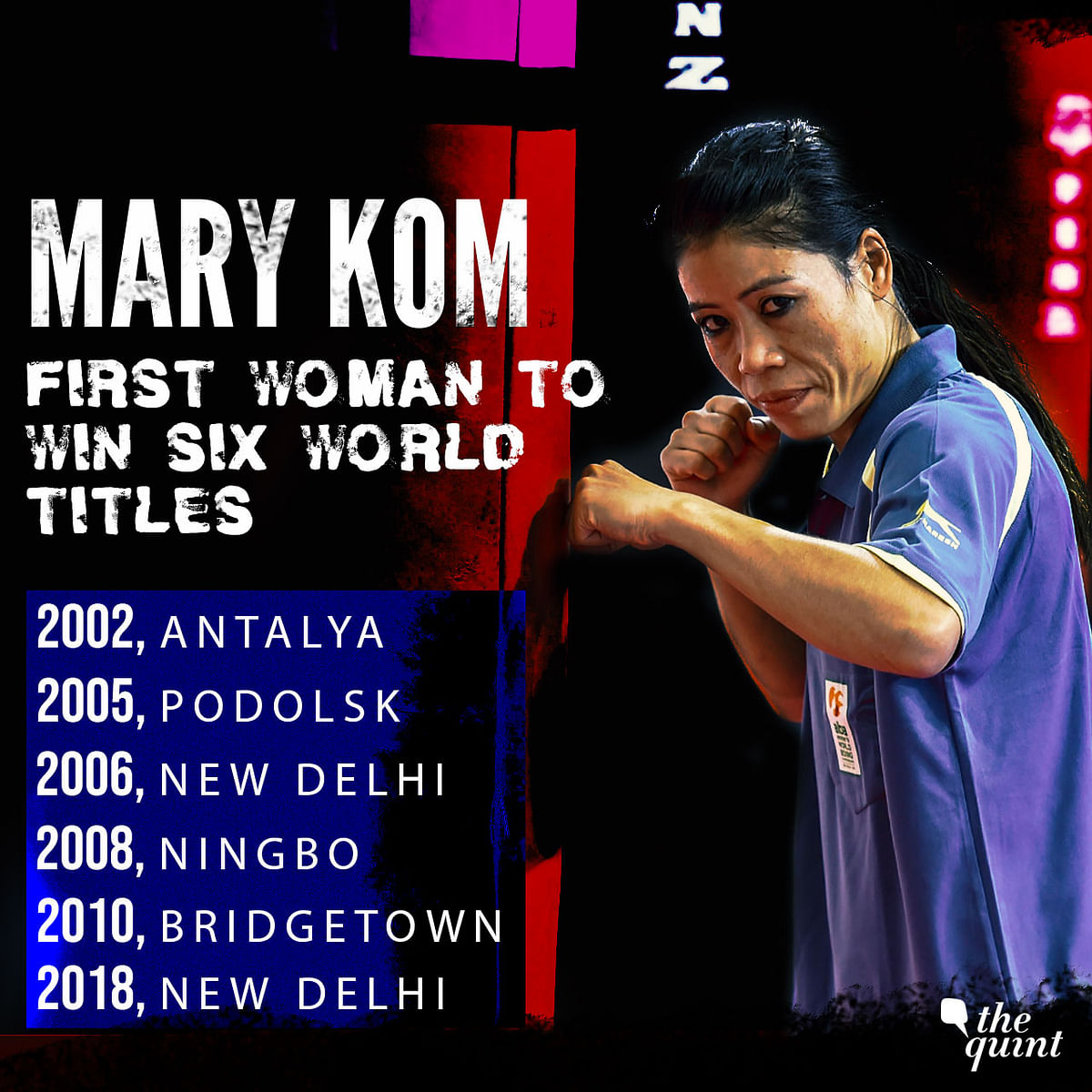 The Indian legend becomes the first female boxer to win six World Championship titles with victory in New Delhi