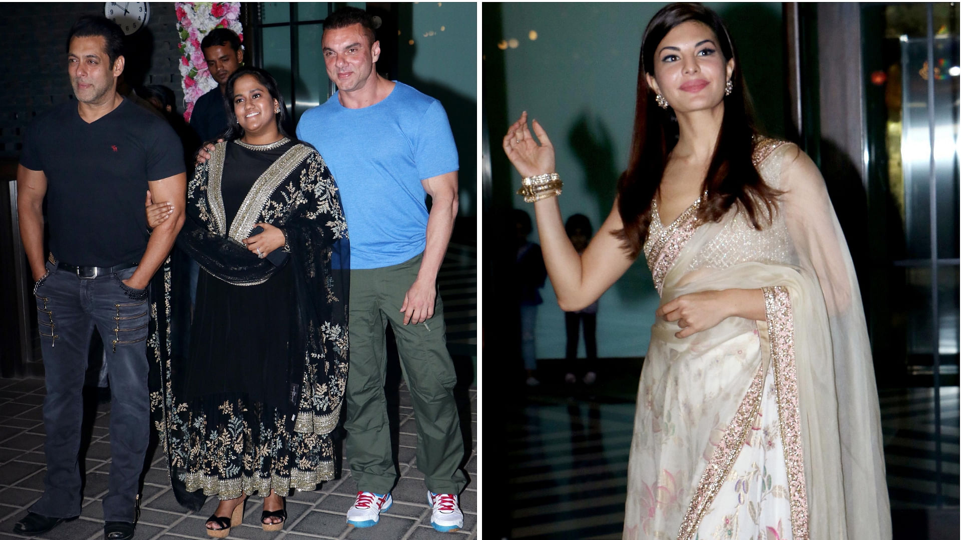 Jacqueline and Salman Khan were spotted at Arpita Khan’s Diwali bash.