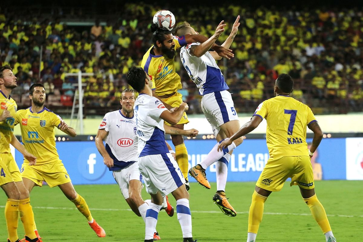 Bengaluru FC kept their all-win record intact in  as they secured a 2-1 win against Kerala Blasters away from home.