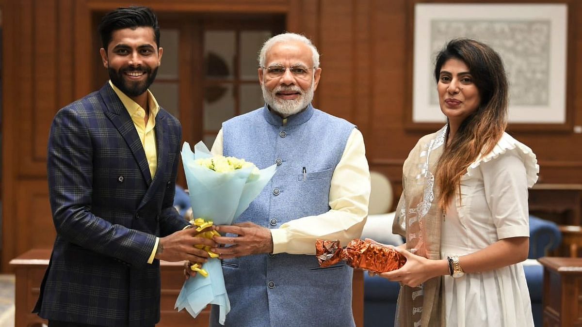 PM Narendra Modi met cricketer Ravindra Jadeja and his wife Rivaba in November 2018.