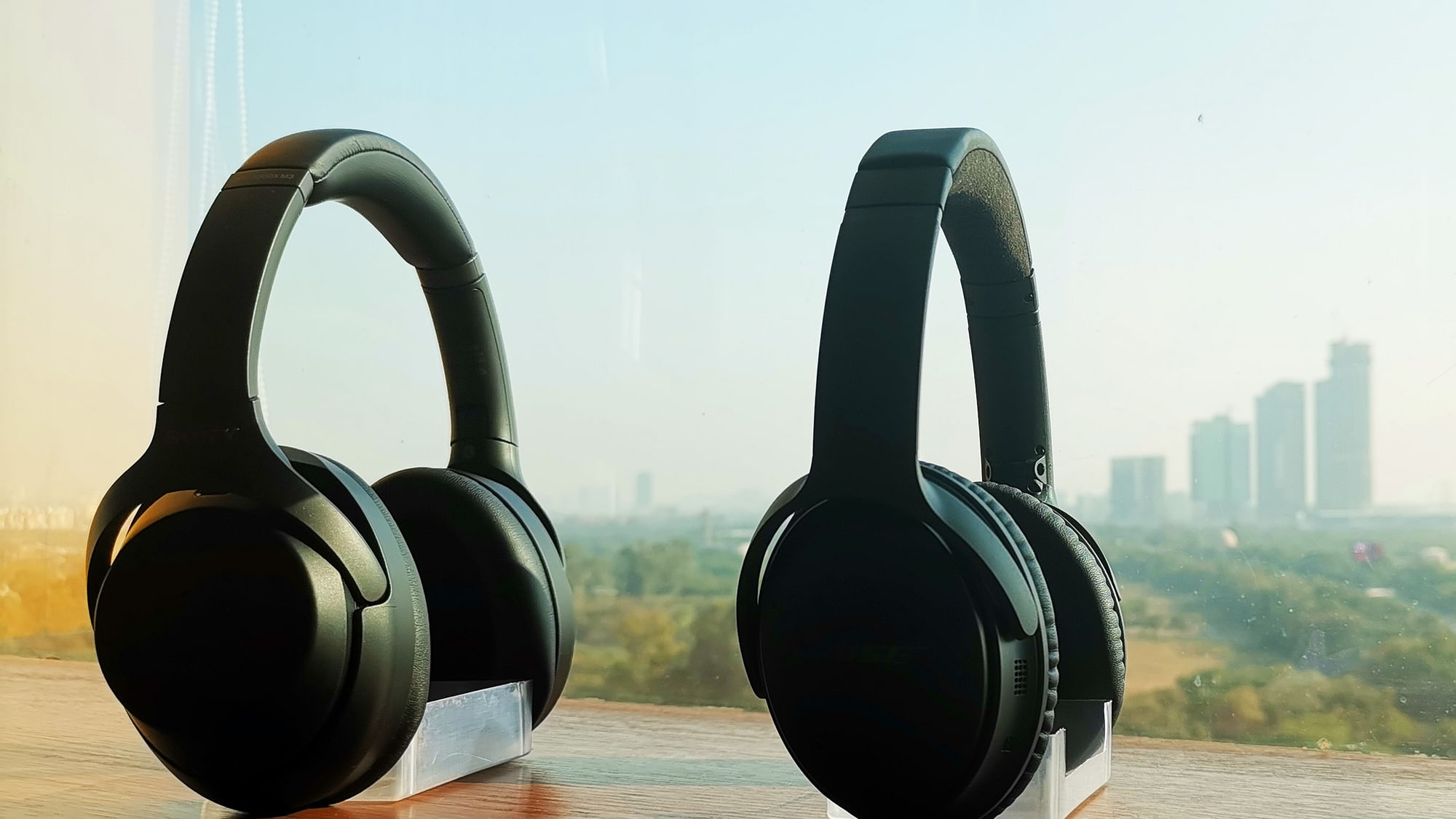 The Sony WH-1000MX3 (left) &amp; Bose QC35 II (right).