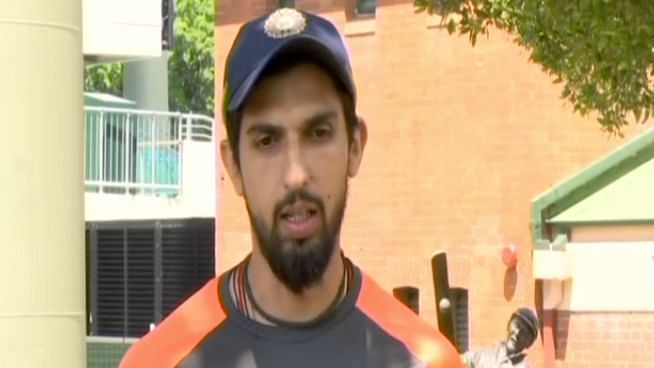 Ishant Sharma addressing the media after his practice session in Sydney.