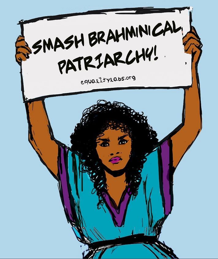 In a picture shared by Anna Vetticad, Jack is seen holding a placard saying ‘Smash Brahman Patriarchy’.