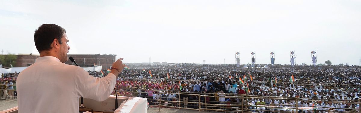 After his visit to Ajmer and Pushkar, Rahul Gandhi addressed a rally in Jaisalmer in poll-bound Rajasthan. 