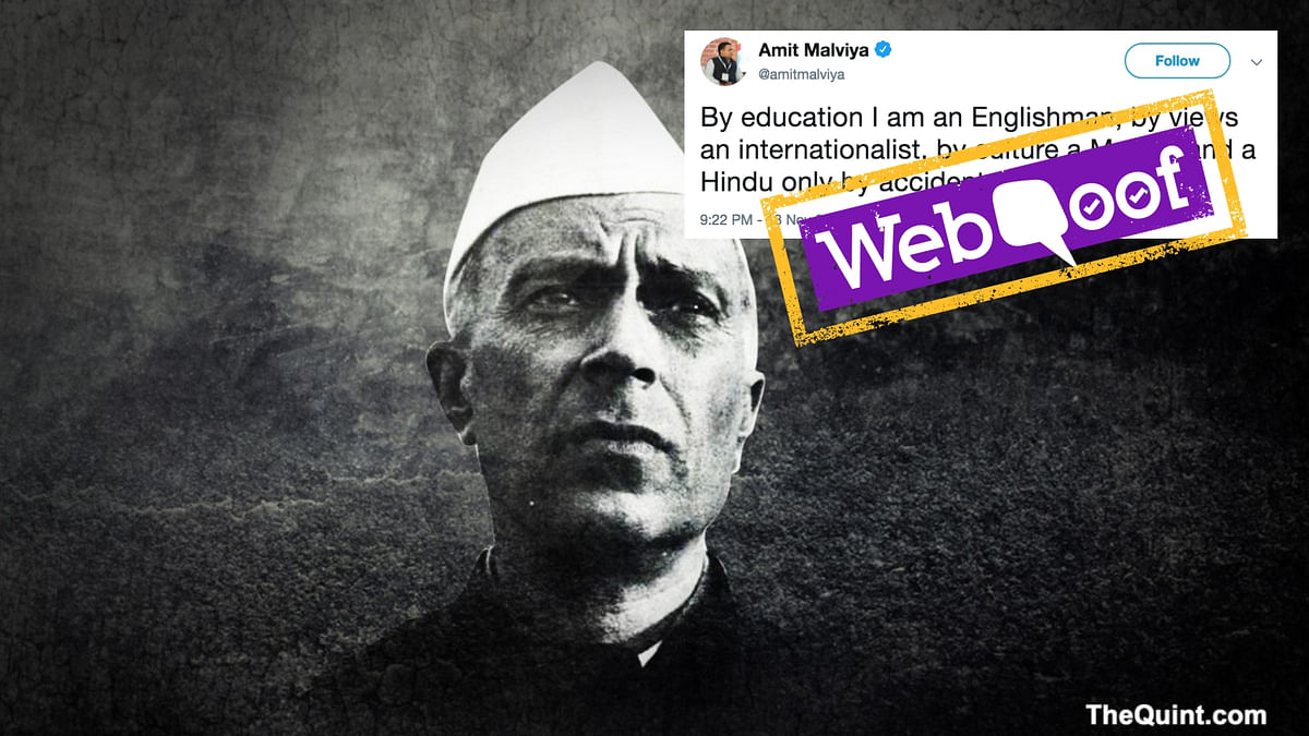 Nehru Never Said ‘He is Muslim By Culture & Hindu by Accident’