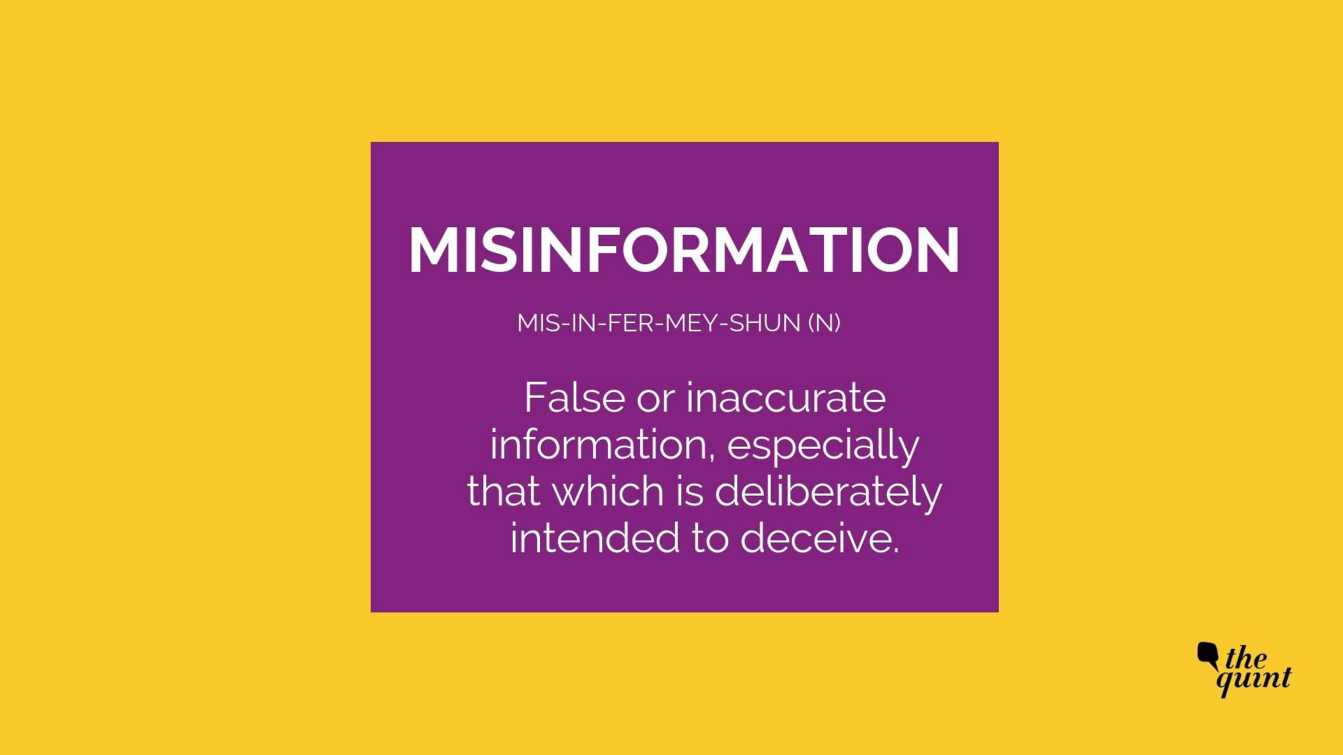 ‘Misinformation’, as opposed to ‘disinformation, was chosen as Dictionary.com’s Word of the Year.
