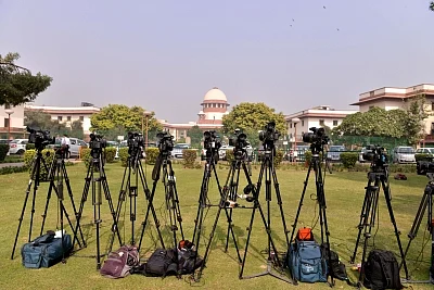 New Delhi: Active presence of media seen outside the Supreme Court as the apex court hears several cases related to the CBI row, Sabarimala temple issue and the Rafale deal, as it re-opened after Diwali break, in New Delhi on Nov 12, 2018. (Photo: IANS)
