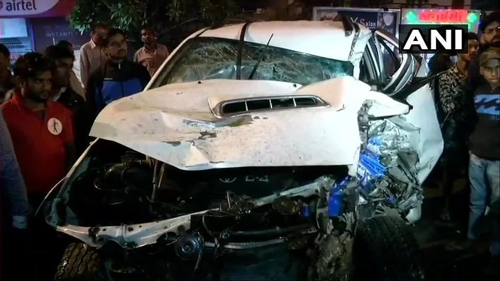 The car’s condition after the accident.