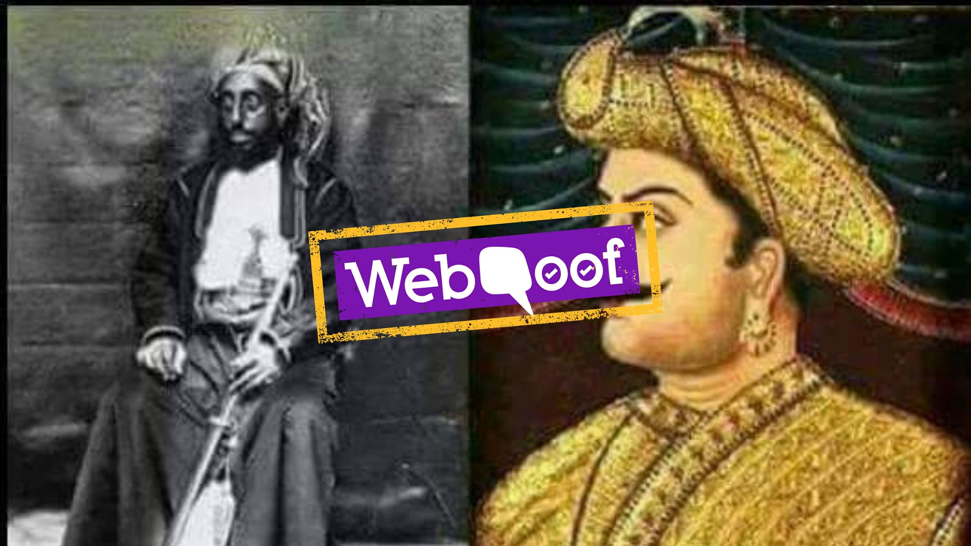 Fake and real pictures of Tipu Sultan.