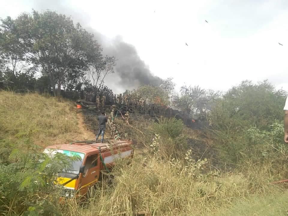 An official clarified that the fire had started in the Iblur Firing Range of the Army Service Corps (ASC). 