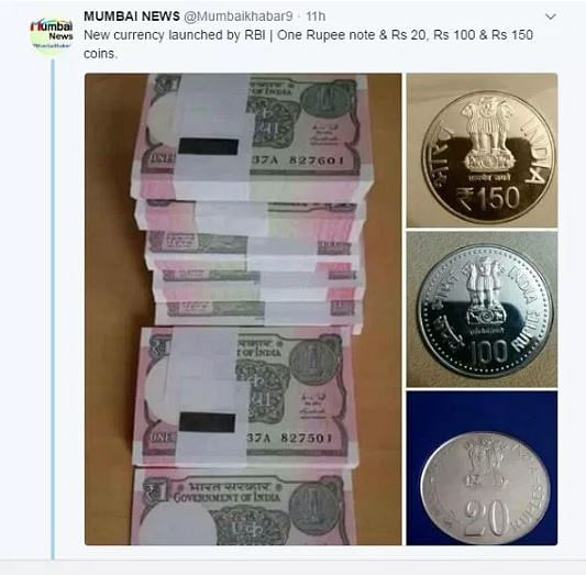 WhatsApp messages and social media posts say that the RBI has already issued coins of Rs 20, Rs 100 and Rs 150.