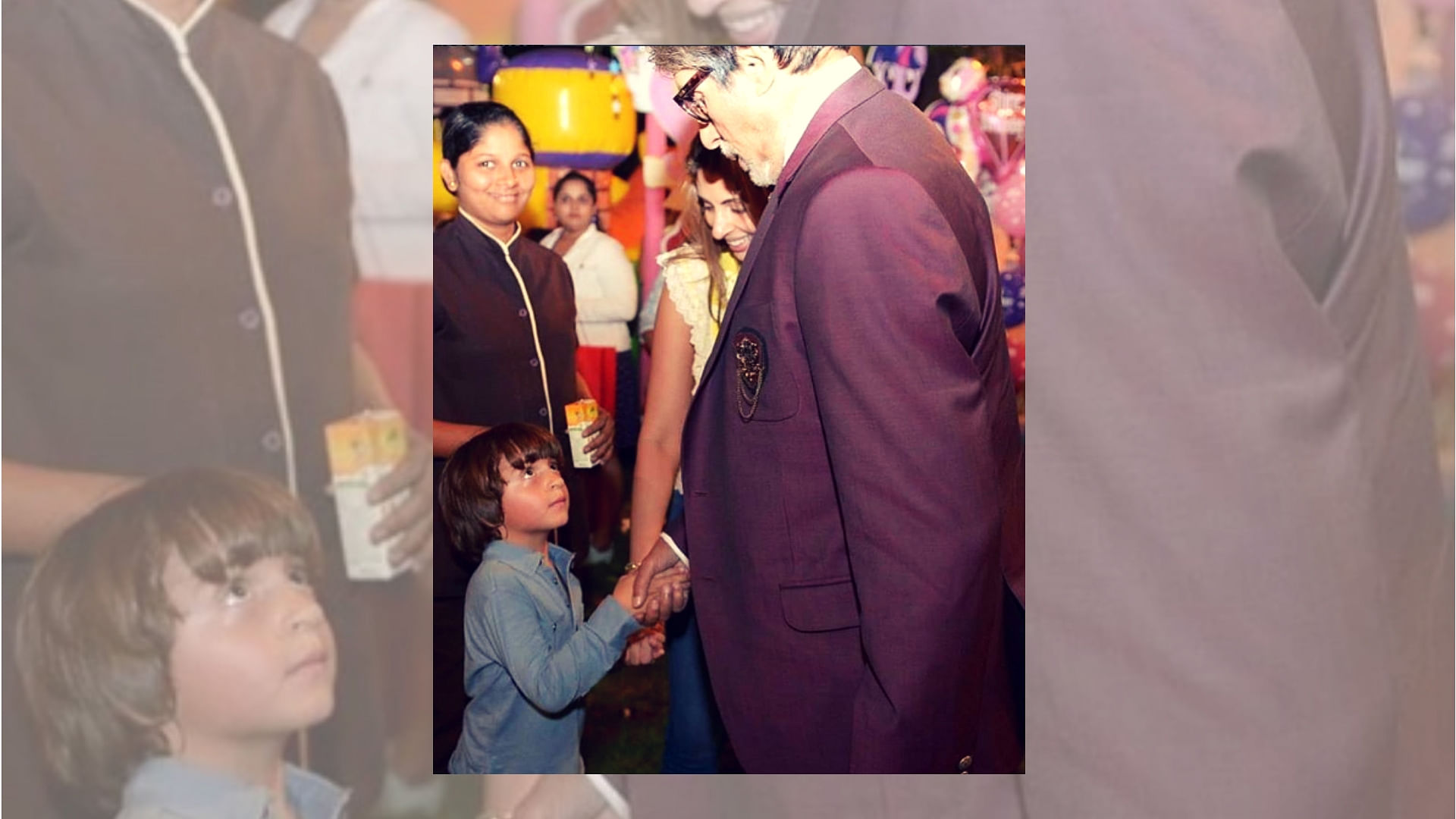 Amitabh Bachchan meets AbRam Khan.&nbsp;
