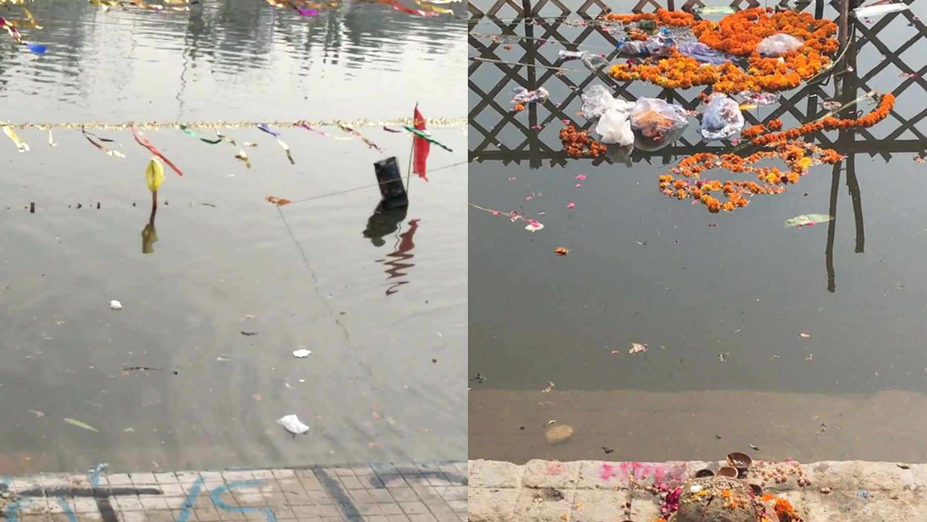 The condition of the Yamuna river before and after Chhath Puja