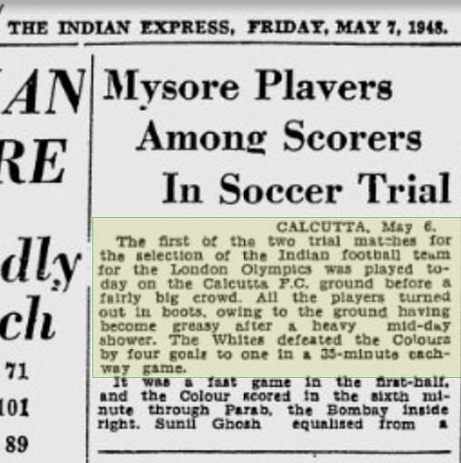 Did lack of financial support by Nehru government force Indian football team to play barefoot in 1948 Olympics?  