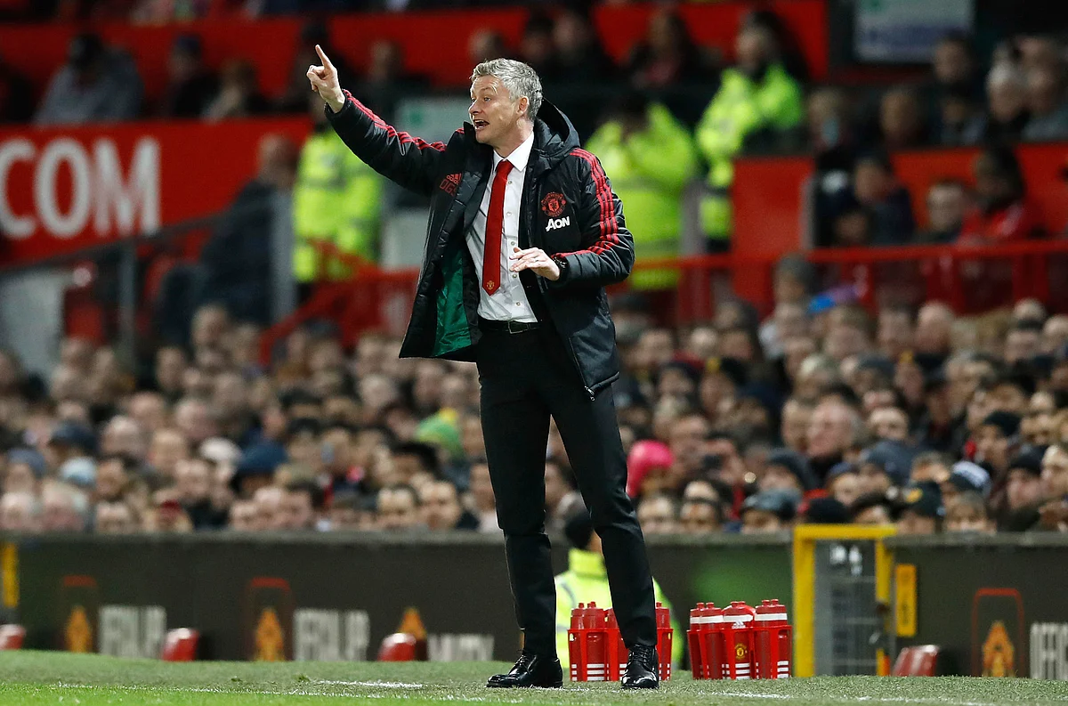 Manchester United interim manager Ole Gunnar Solskjaer gestures on the touchline during the Premier League match at Old Trafford, Manchester. 