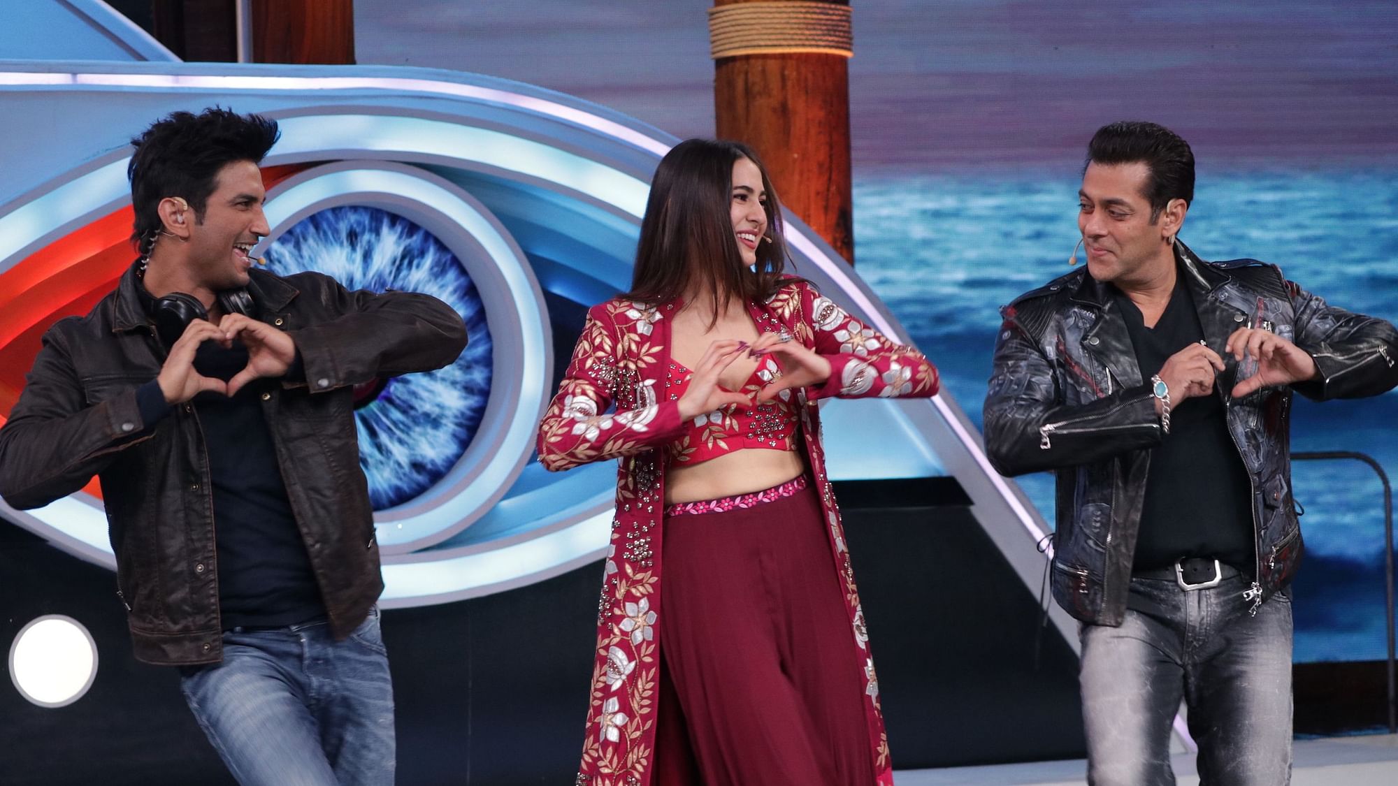 Sushant, Sara and Salman seem to be dancing to <i>Sweetheart </i>from <i>Kedarnath. </i>