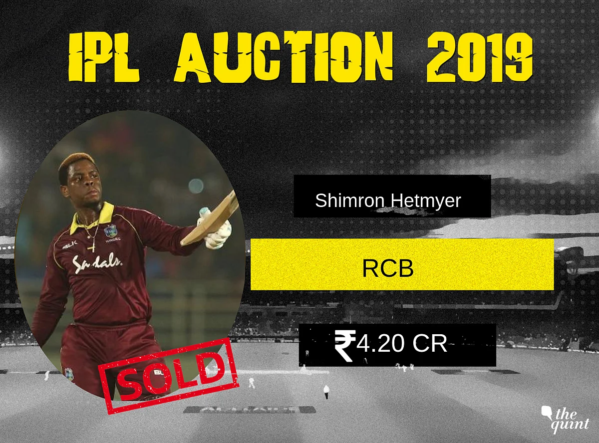 Shimron Hetmyer: Rs 4.20 crore to Royal Challengers Bangalore (Base Price: Rs 50 lakh)