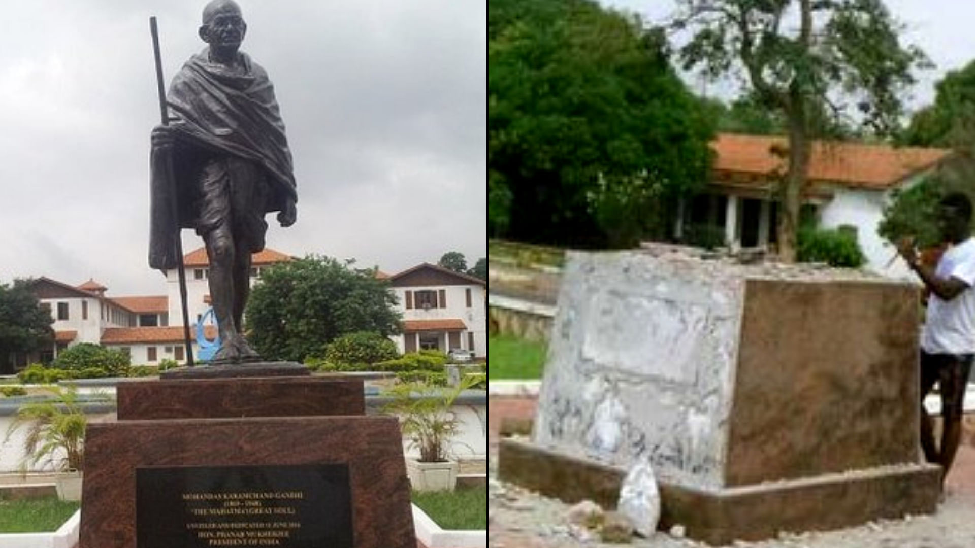 Gandhi statue removed from University of Ghana.