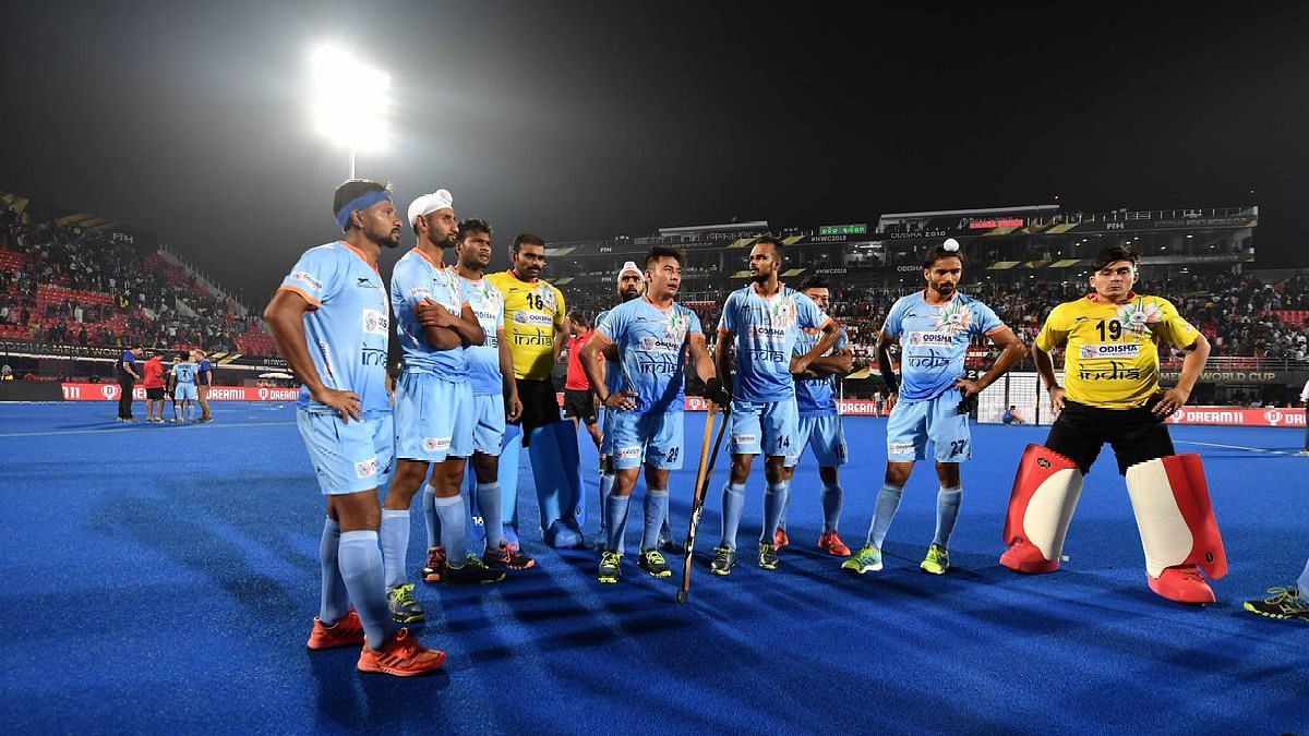 Indian players cut a dejected figure after going down 2-1 to Netherlands in the quarter-finals of the 2018 FIH Men’s Hockey World Cup.