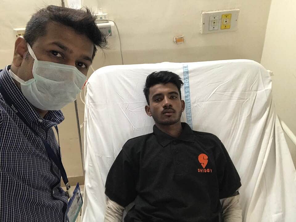 A Swiggy executive, who was delivering food, saved 10 lives from fire at a Mumbai hospital that killed 8 people.