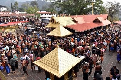 For the first time since the Sabarimala temple opened on November 16, there has been a sharp increase in the number of pilgrims. (Photo: IANS)