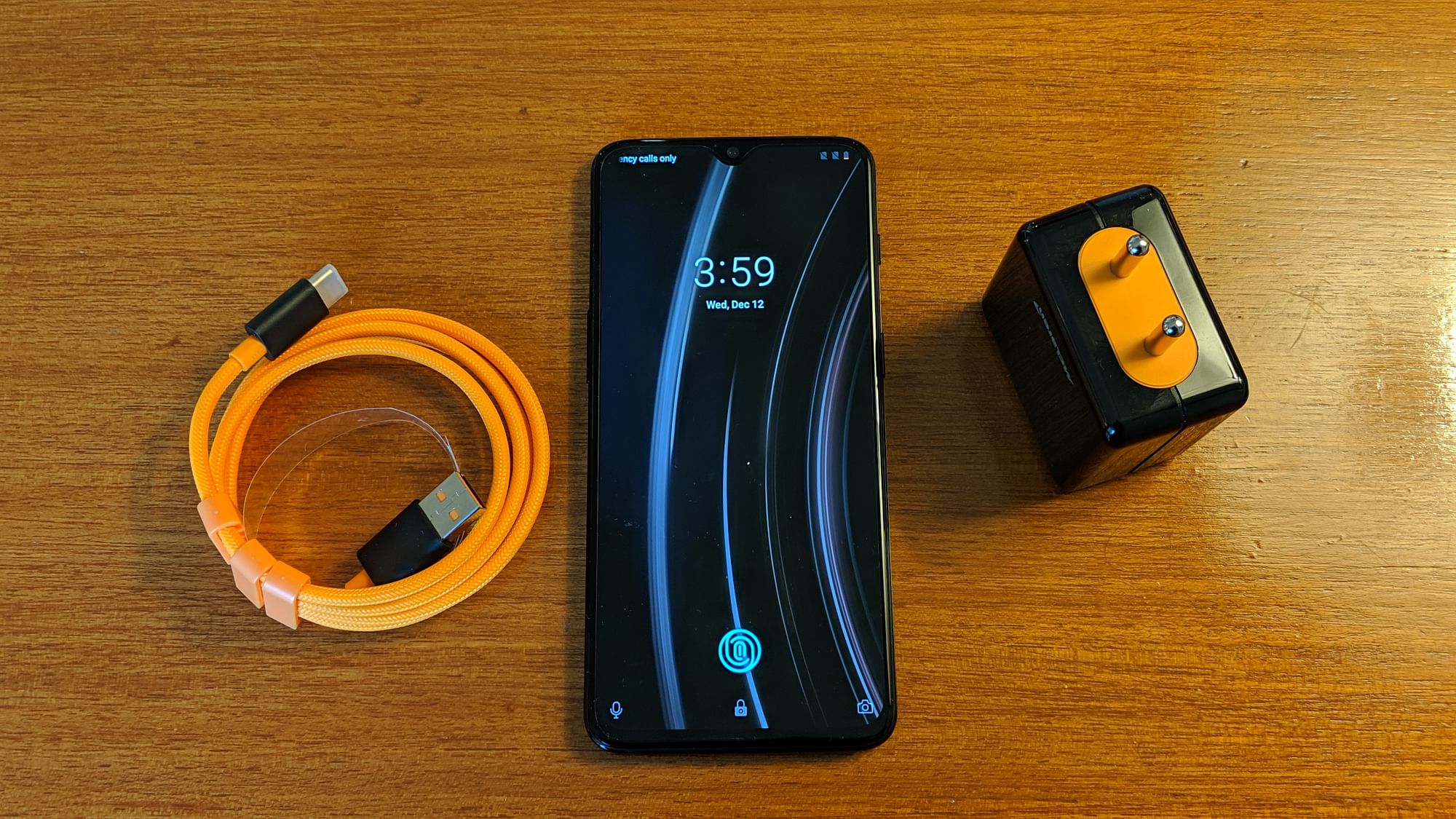 OnePlus 6T McLaren edition with a new charger.