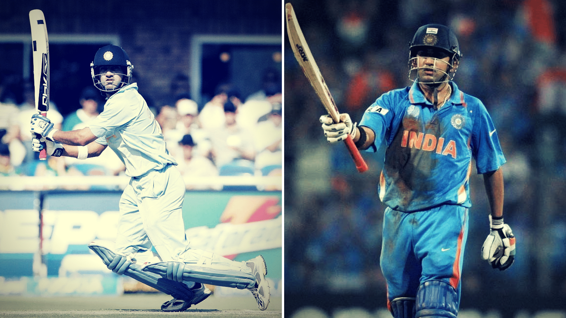 Gautam Gambhir was the top-scorer in India’s wins in the finals of both the 2007 World T20 (left) and the 2011 World Cup (right).