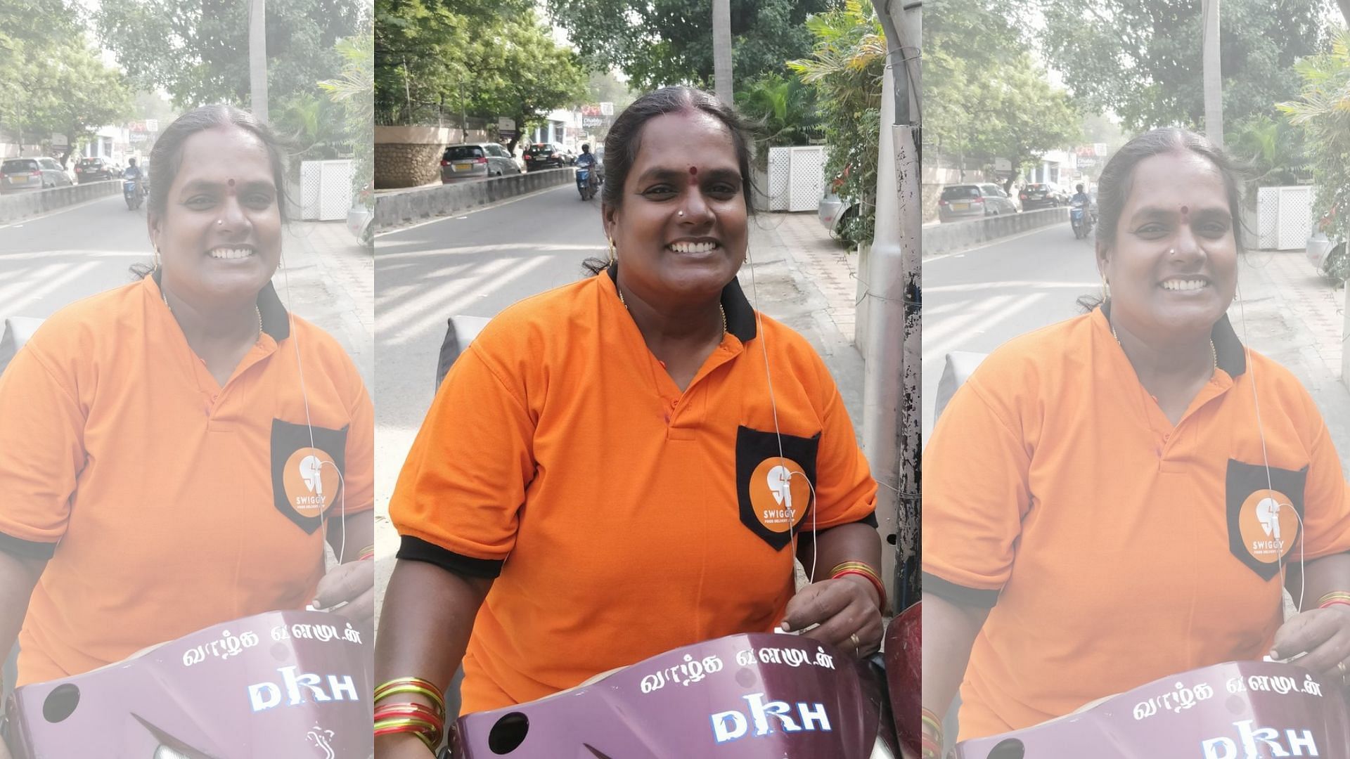 Chennai’s first woman delivery executive, Jayalakshmi.